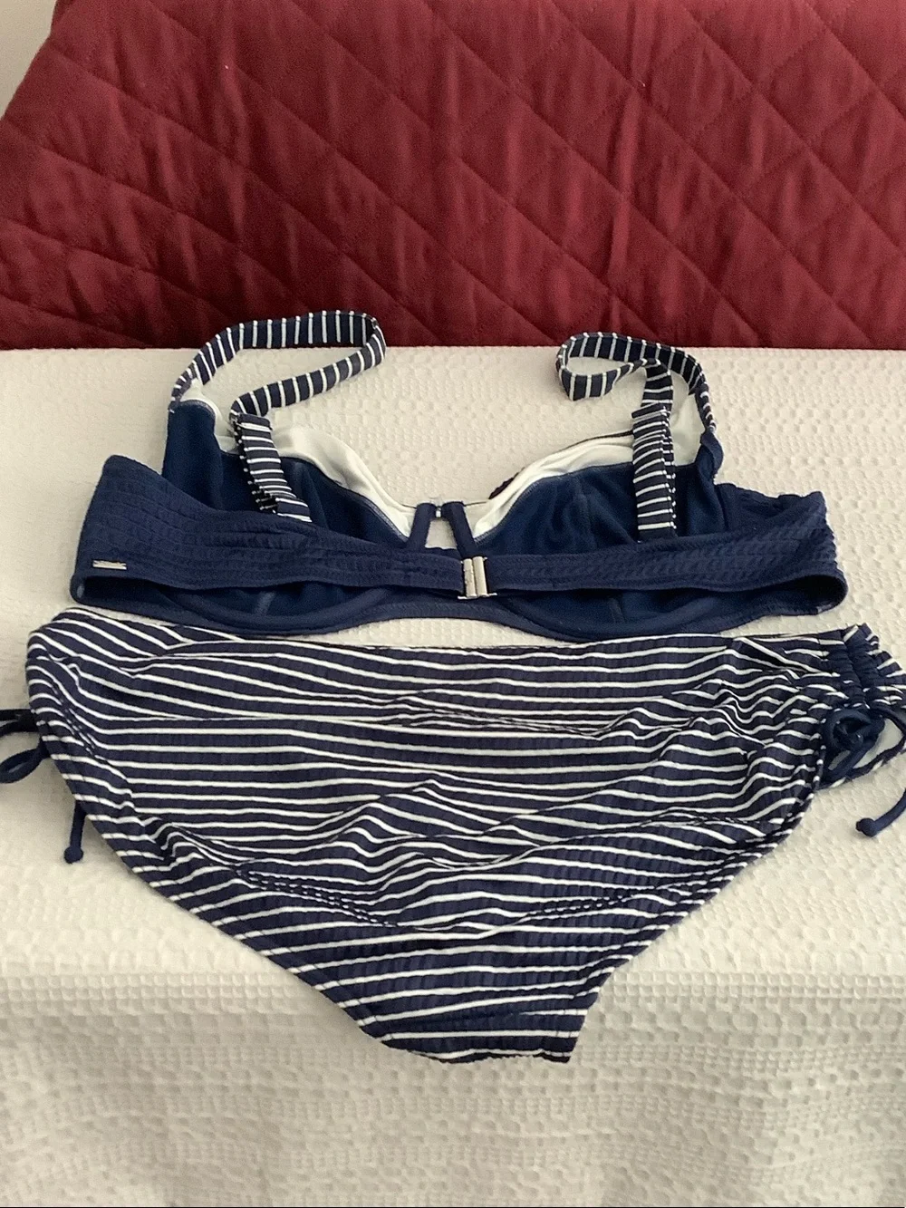 Triumph Navy & White Striped Underwire Bikini Set